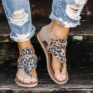 Leopard boho sandals